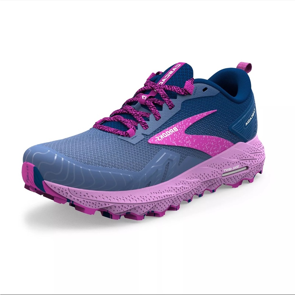 Brooks Women's Trail Running Shoe in Blue and Pink